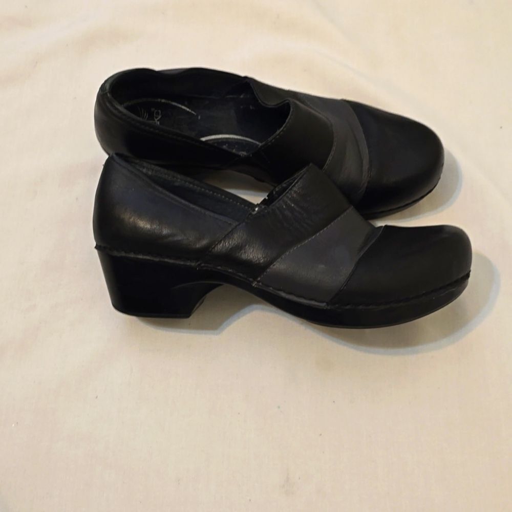 Dansko Tenley Women Black Gray Leather Comfort Shoe  Size 40(10 us)‎